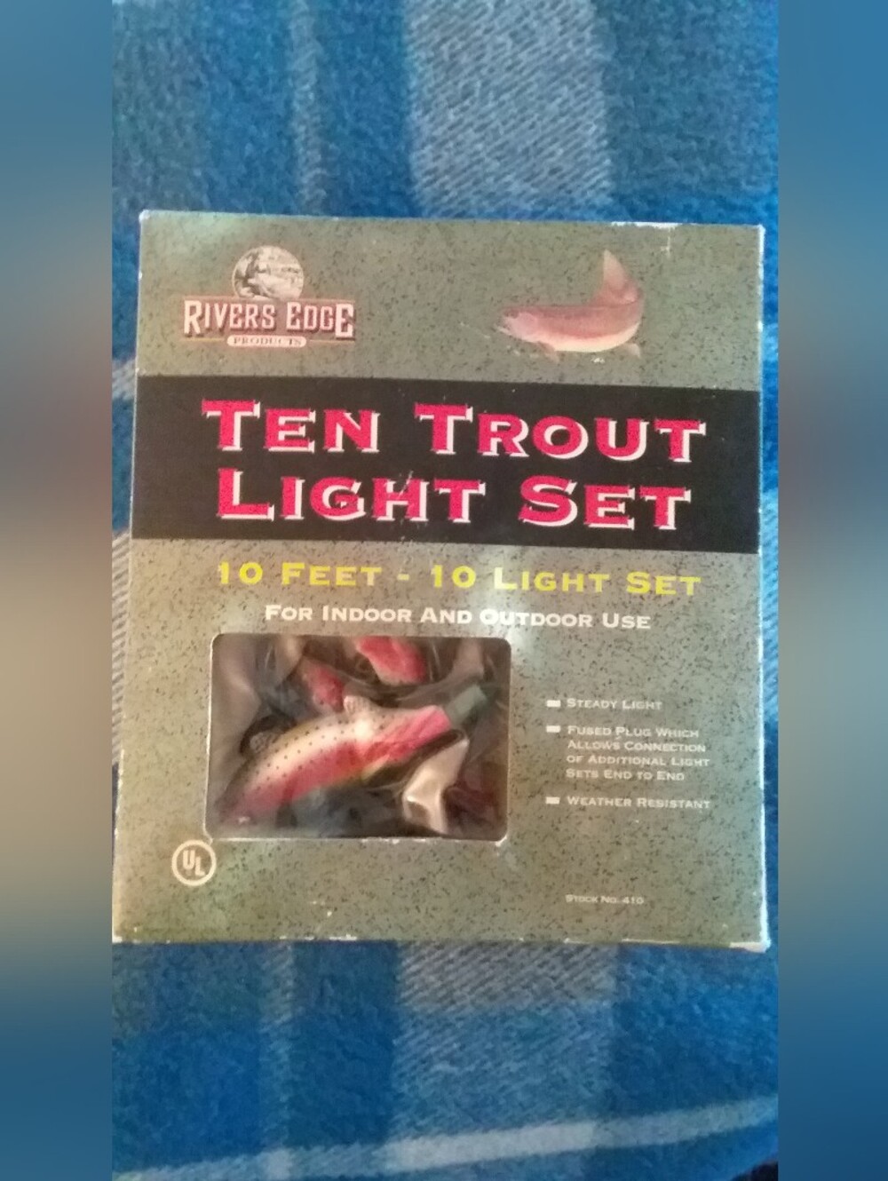 Rivers Edge Ten Trout Light Set 10 Foot String Indoor Outdoor Weather Resistant